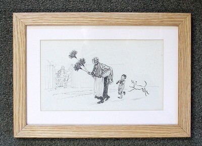 An Original Ernest Shepard Pen and Ink Drawings from the Book Playtime and Company