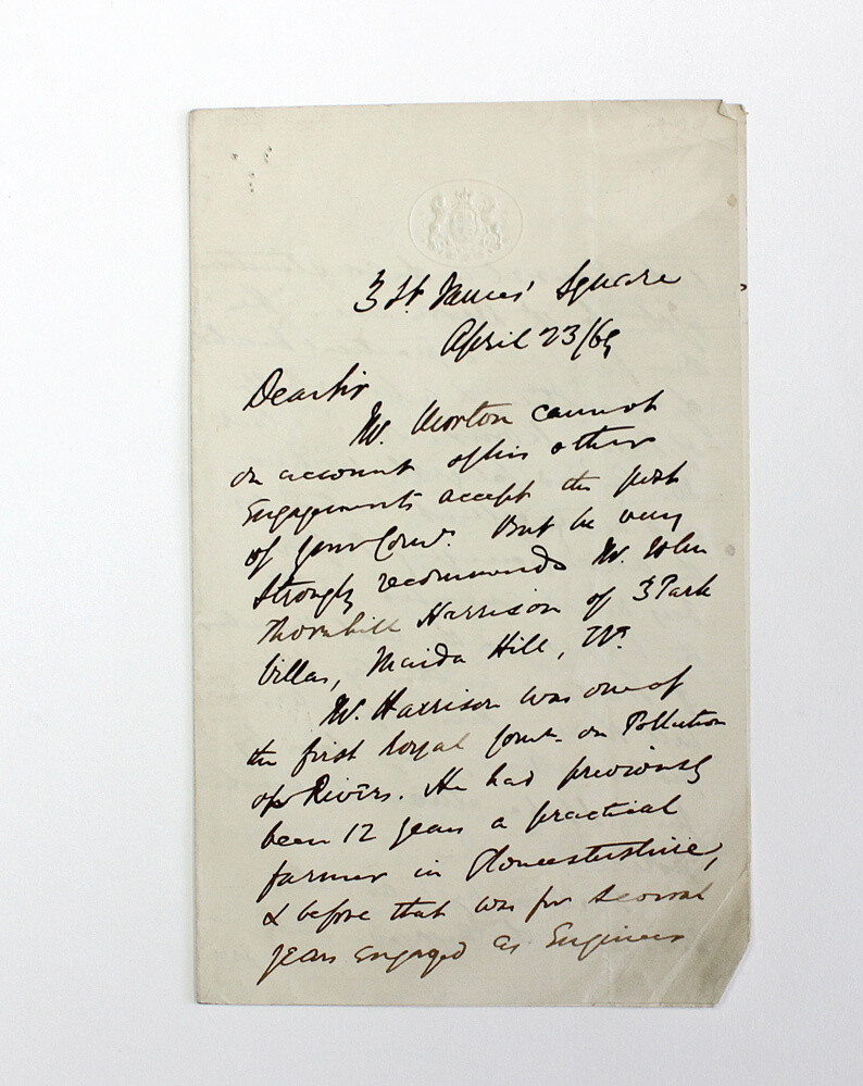 An Original Handwritten Letter Signed by Sir James Caird to Levi Leone