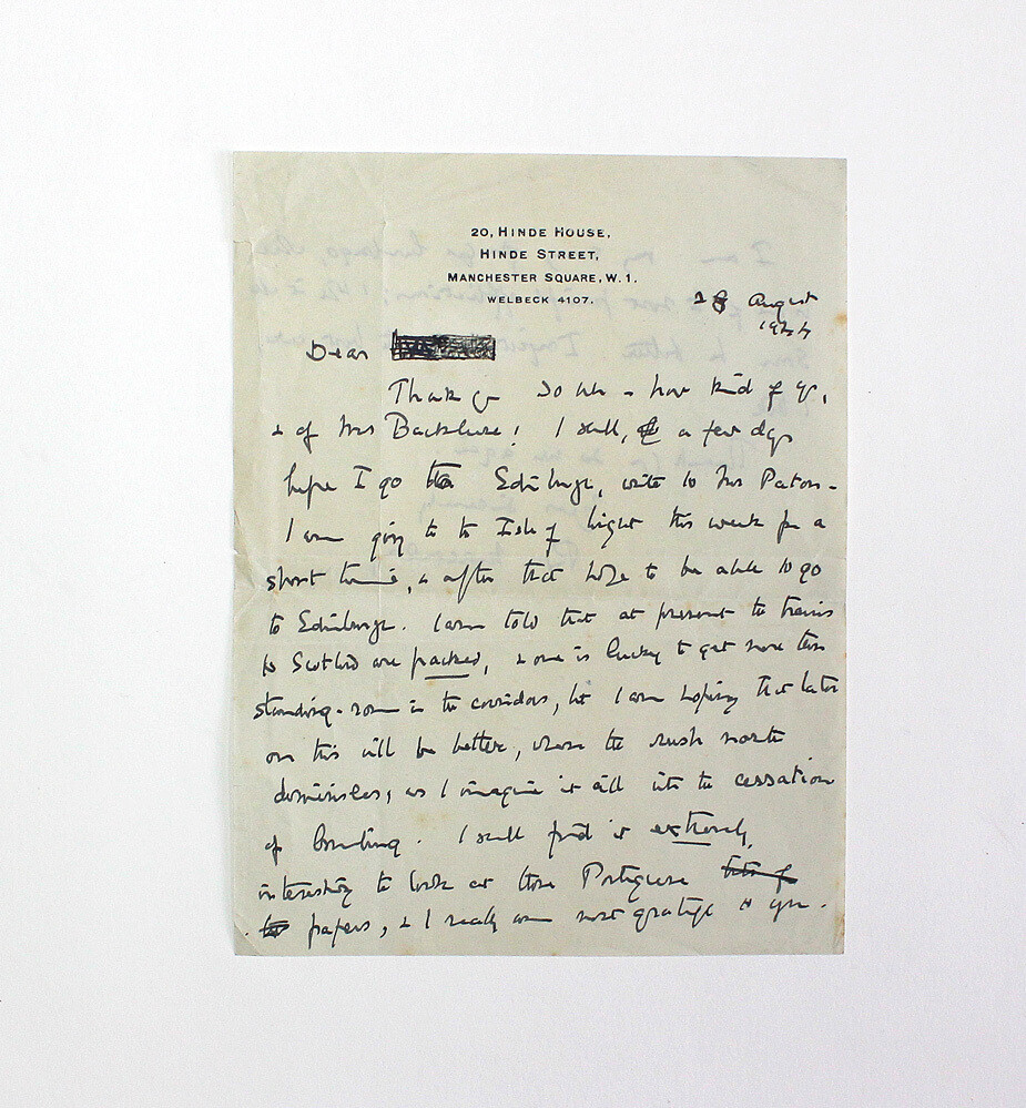 An Original Hand Written and Signed Letter by Writer Rose Macaulay