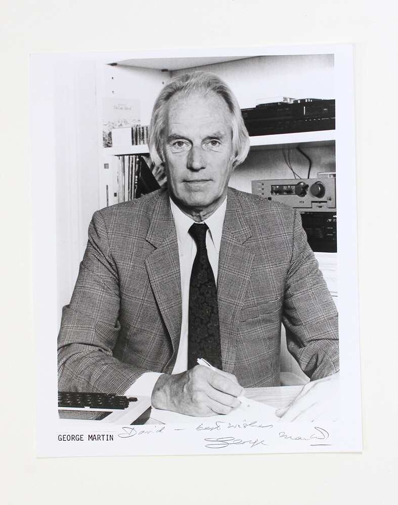 An Original Signed Photograph of Music Producer and the Fifth Beatle Sir George Martin