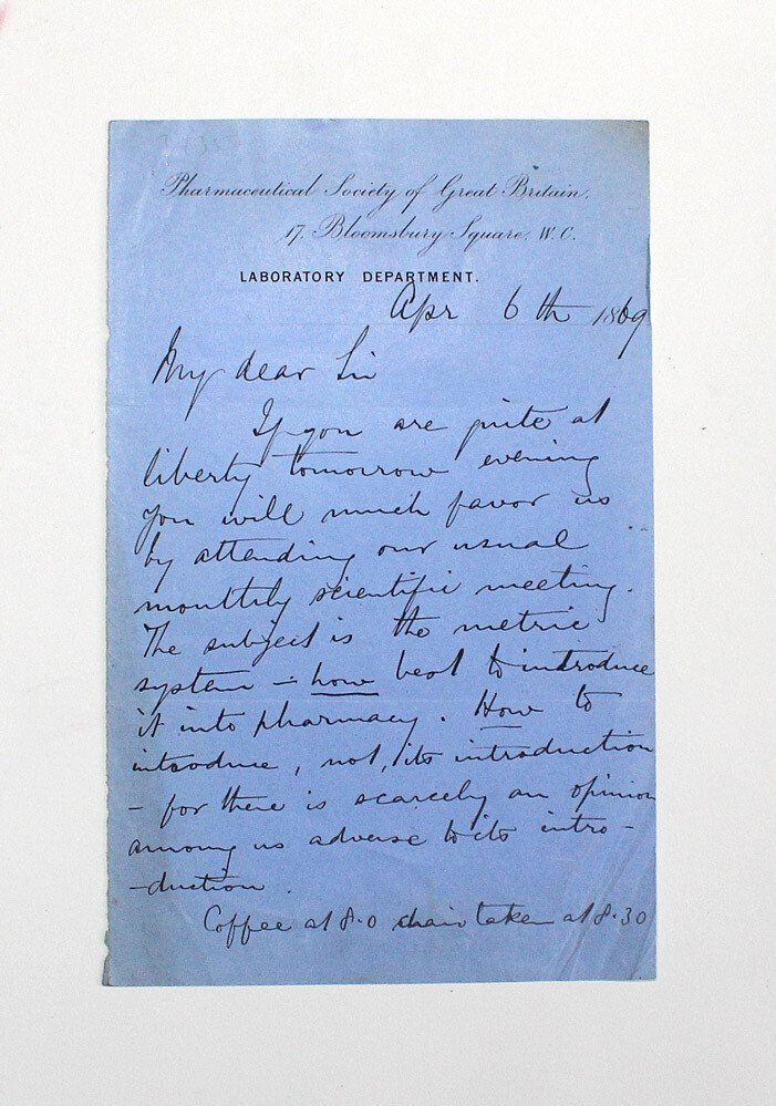 An Original Handwritten Letter Signed by Chemist John Attfield to Levi Leone