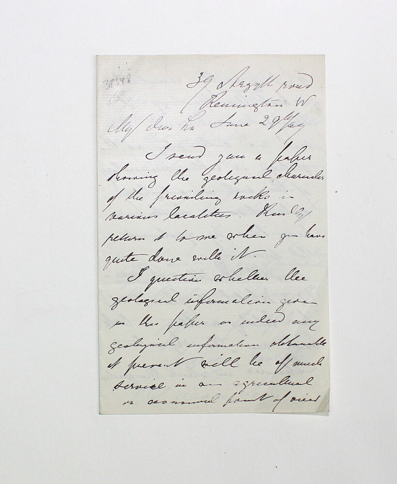 An Original Handwritten Letter Signed by Chemist Augustus Voelcker to Levi Leone