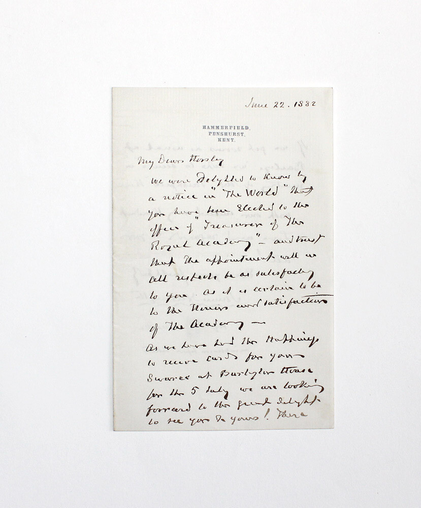 An Original Handwritten Letter Signed by Engineer James Nasmyth to John Callcott Horsley Designer of the first Christmas Card.