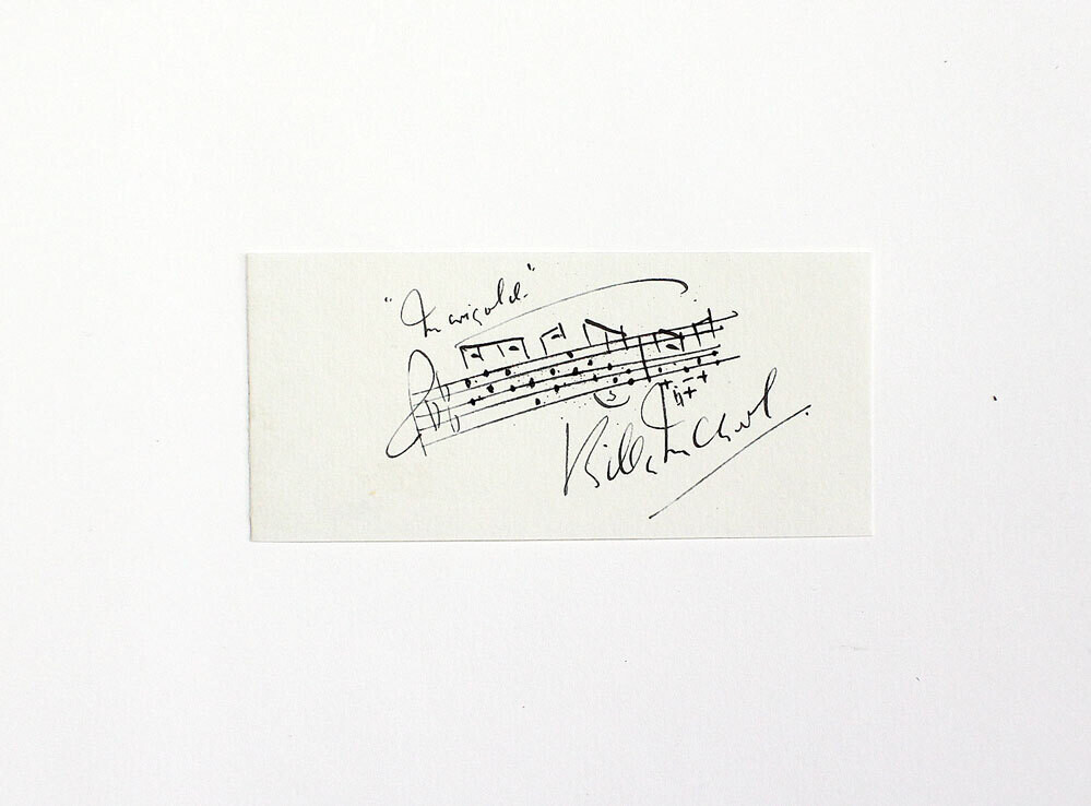 An Original Handwritten Musical Notation with 2 bars from the opening of his most famous work ‘Marigold&#39; and Signed by Composer Billy Mayerl