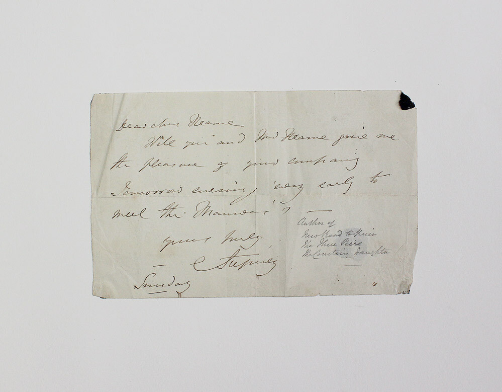 An Original  Letter Signed and Written by Author Catherine Stepney