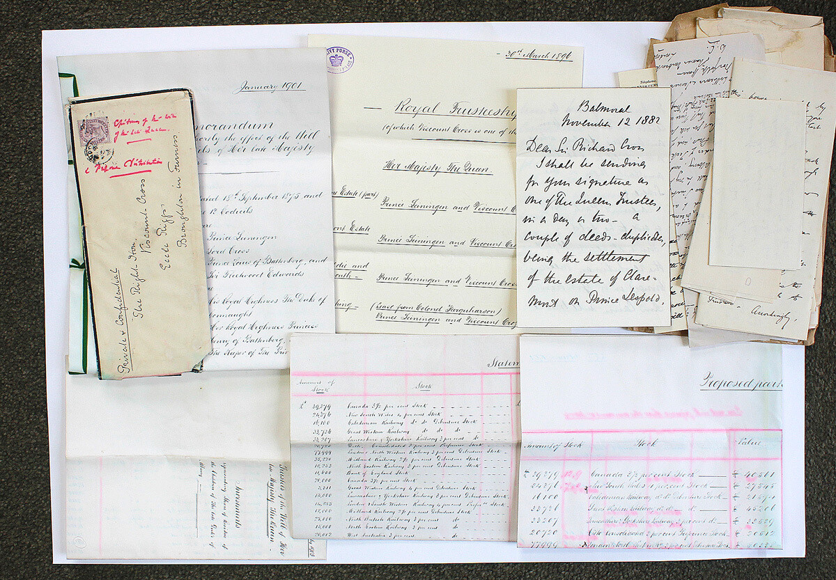Parts of the Original Wills of Queen Victoria and The Claremont Estate Held by Trustee Richard Assheton Cross, 1st Viscount Cross.