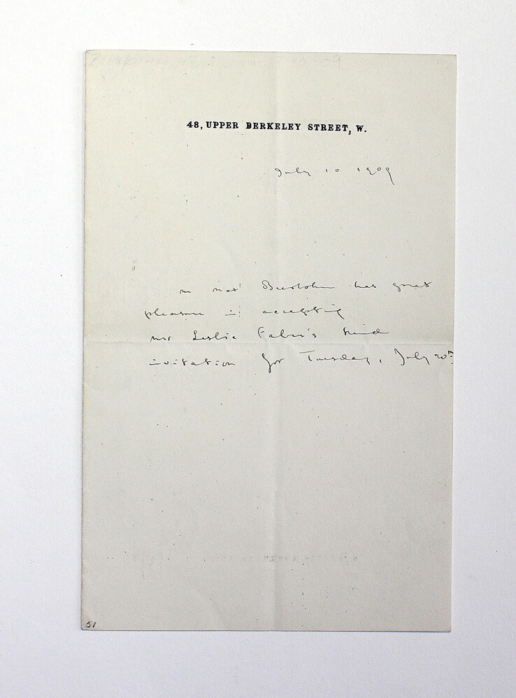 An Original Third Person Letter Handwritten and Signed by Caricaturist Max Beerbohm