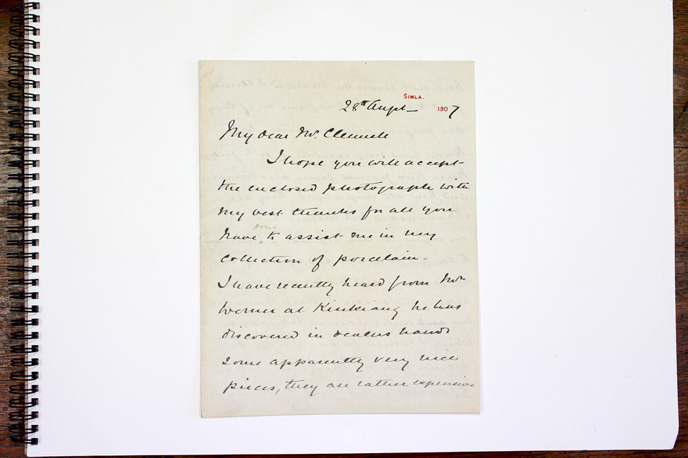 An Original Written and Signed Letter from Simla India by Anglo-Irish British Army Officer and Colonial Administrator Horatio Herbert Kitchener, 1st Earl Kitchener