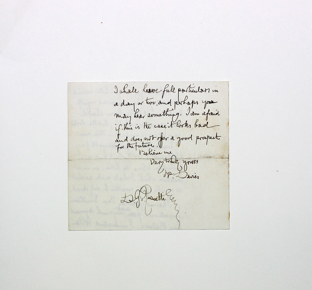 An Original Handwritten and Signed letter by the Irish Landscape Artist William Davies, to the Pre-Raphaelite Artist and Poet Dante Gabriel Rossetti