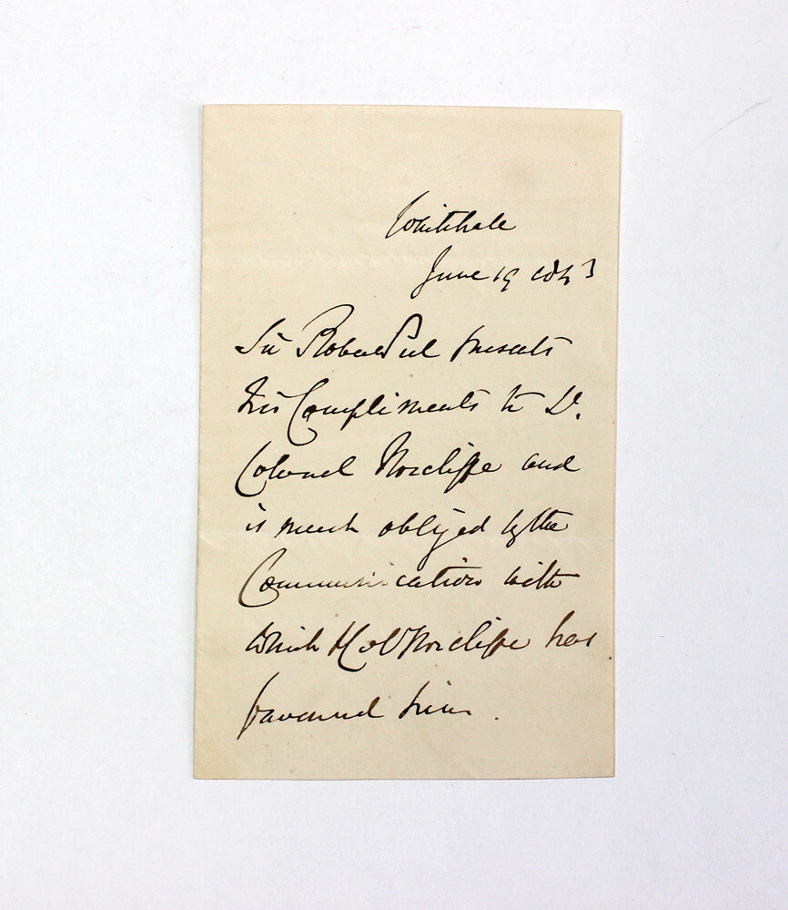 An Original Third Person Handwritten Letter and Signed by Prime Minister Robert Peel
