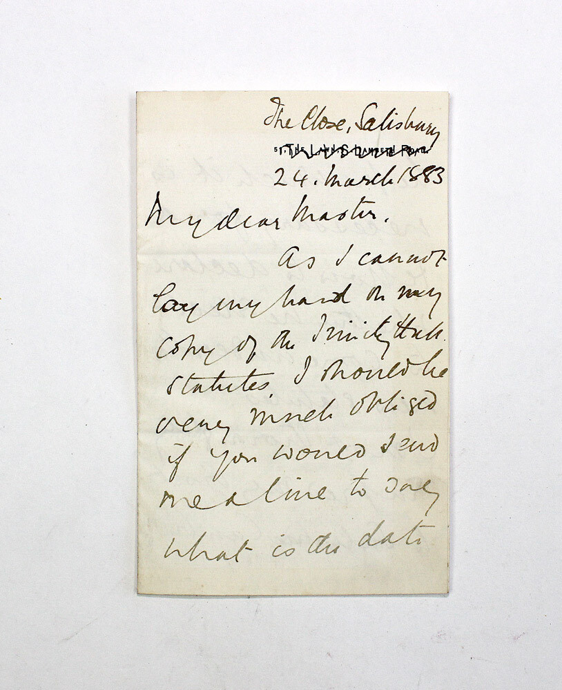 An Original Handwritten Letter Signed by Economist Henry Fawcett to Sir Henry James Maine