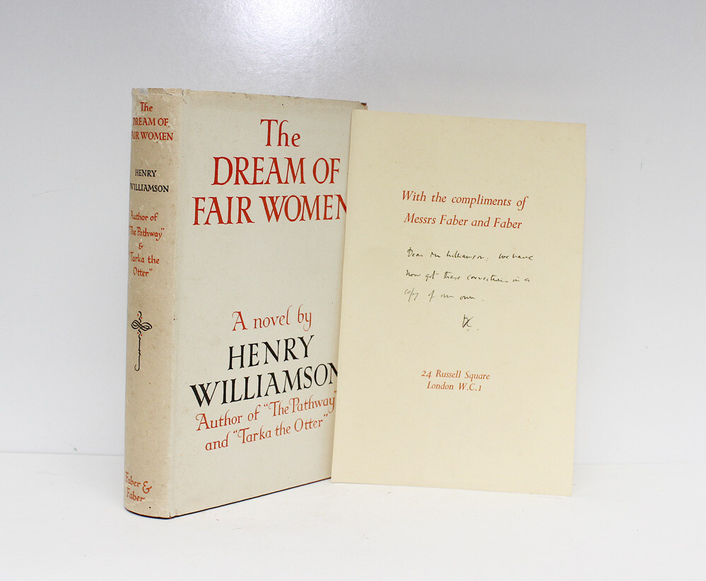 The Dream of Fair Women The third volume of the &#39;Flax of Dream&#39;- From the Library of Henry Williamson Authors Own Retained Copy with a Faber Compliments Slip Addressed to Him - Henry Williamson