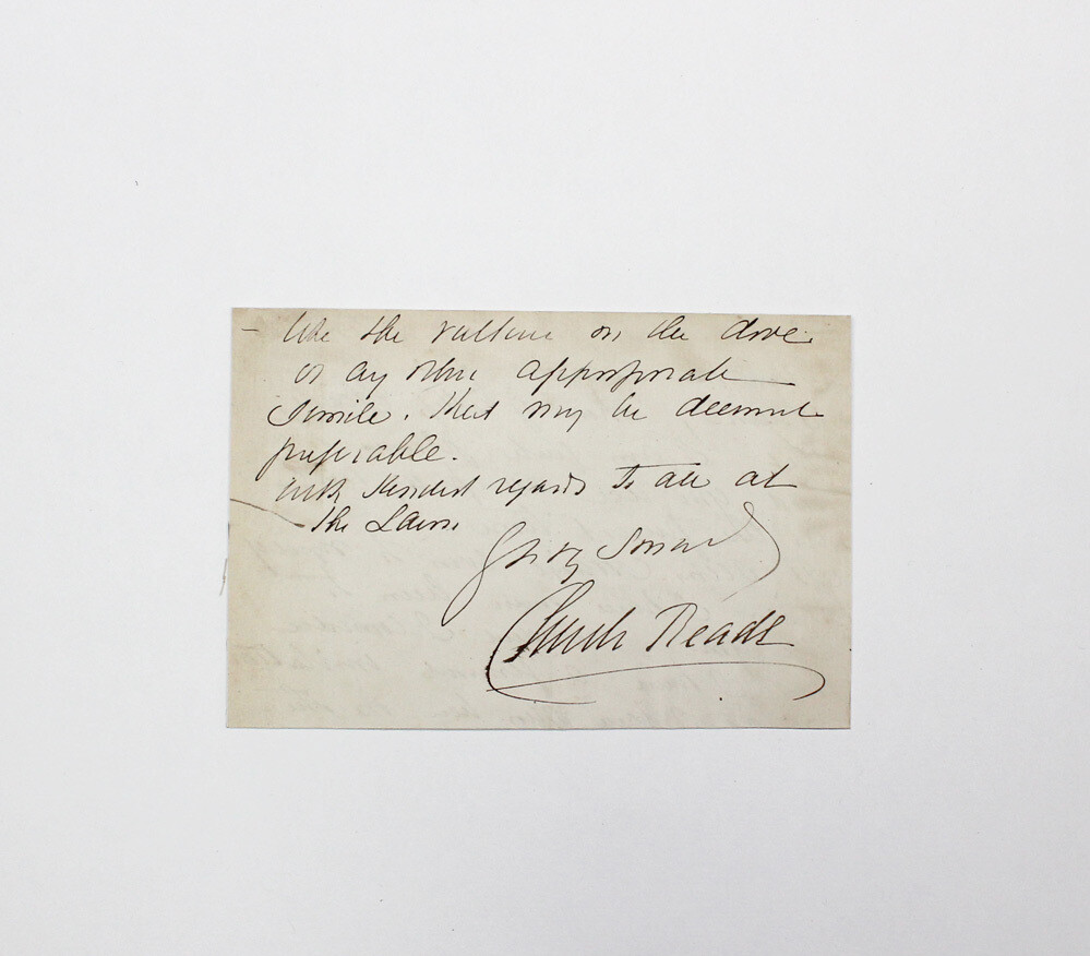 An Original  Letter base written and Signed by Author Charles Reade