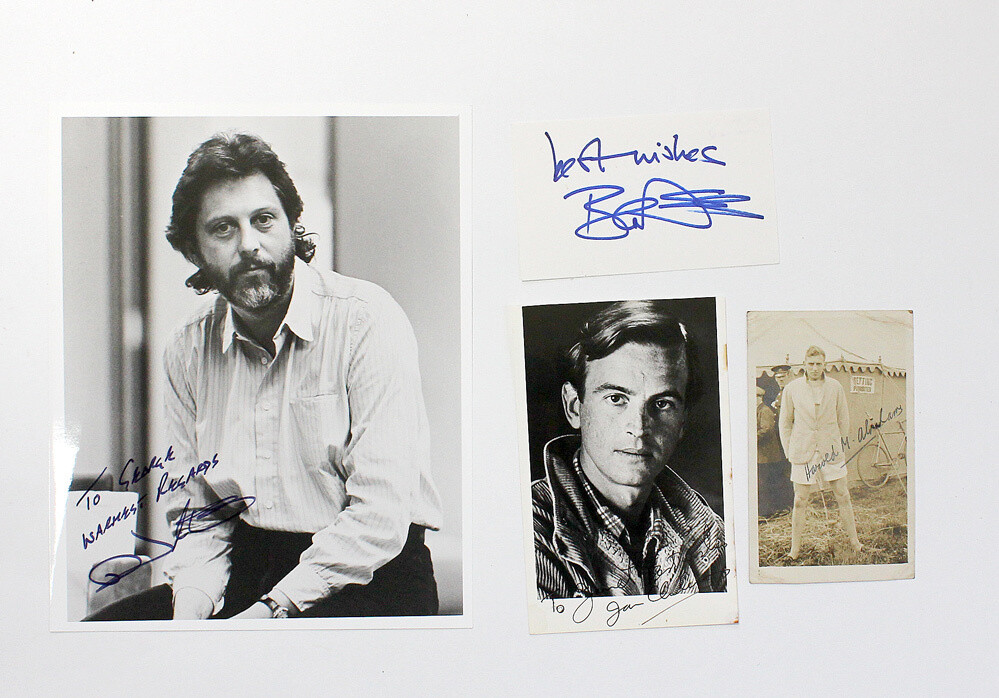 Chariots of Fire Autographs including Three Original Signed Photographs of Athlete Harold Abraham&#39;s, Actor Ian Charleston, Director David Putnam and a Signed Card by Actor Ben Cross