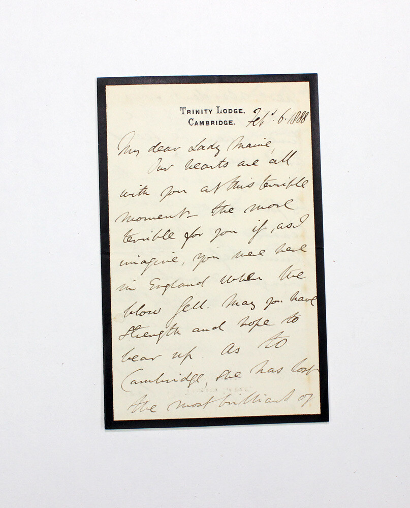 An Original Handwritten Letter Signed by Academic Henry Montagu Butler to Lady Maine