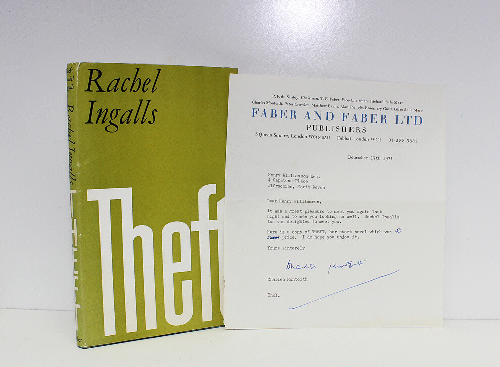 Theft -  From the Library of Henry Williamson. Includes a letter from the publisher with regards to the book. - Rachel Ingalls