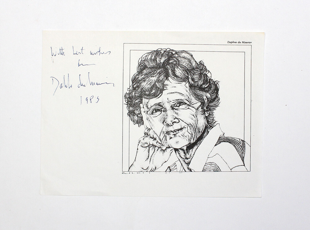 An Original Signed Portrait Print by Dame Daphne du Maurier