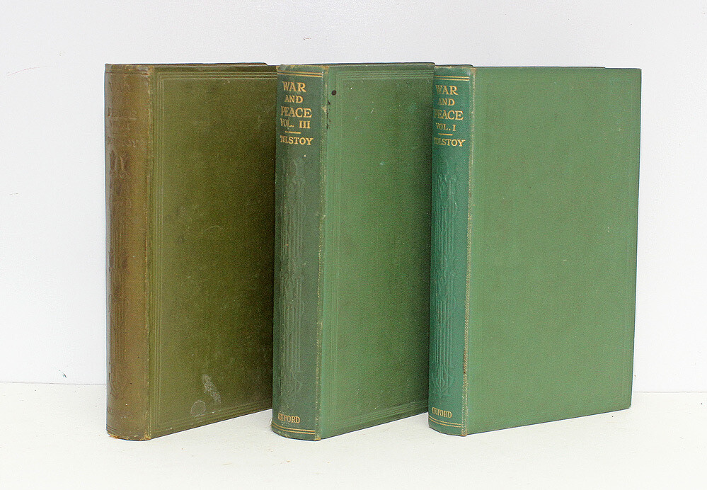 War and Peace - Ownership Inscription to Two Volumes by the Sculptor Henry Moore. - Leo Tolstoy, Henry Moore SIGNED