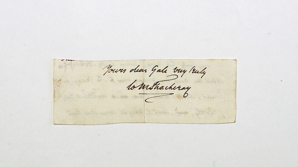 An Original Letter Base Hand Written and Signed by Writer William Makepeace Thackeray