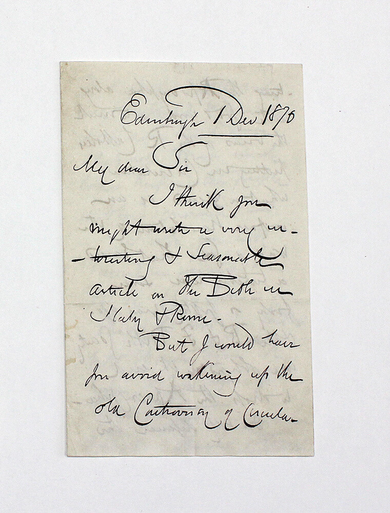 An Original Three Sided Handwritten Letter Signed by Thomas Guthrie to Levi Leone