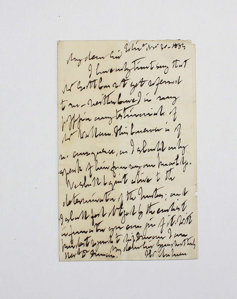 An Original Handwritten Letter Signed by Head of both the Church of Scotland and of the Free Church of Scotland