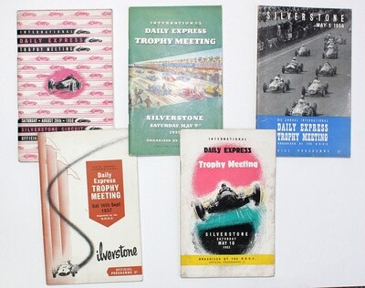 Five Original Motor Racing Programmes for Motor Racing Events at Silverstone from 1950-1957