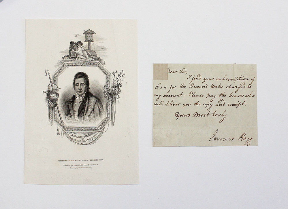 An Original Handwritten Note Part Secretarial  but Signed to the Base by Scottish Writer James Hogg