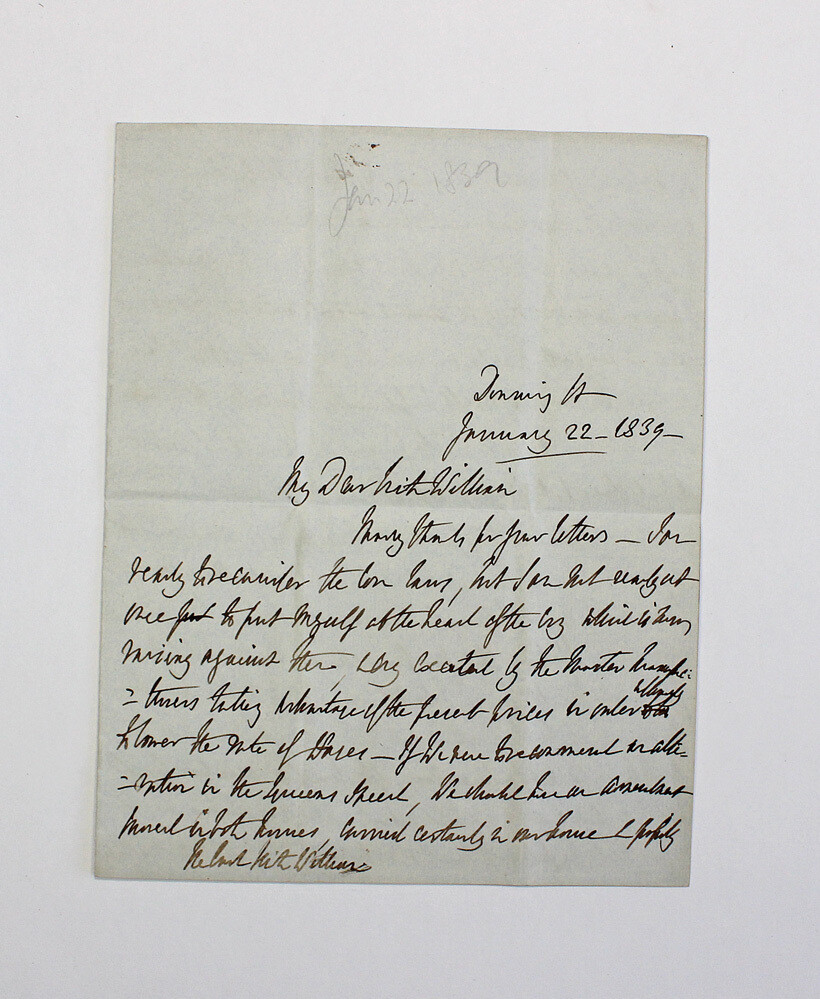 An Original Three Sided 10 Downing Street Letter Hand Written and Signed by Prime Minister William Lamb, 2nd Viscount Melbourne
