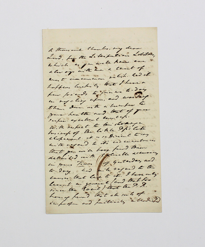 An Original Handwritten and Signed Letter by Diplomat Alleyne Fitz Herbert, 1st Baron St Helens. William Prince of Orange , and her breaking off this engagement .