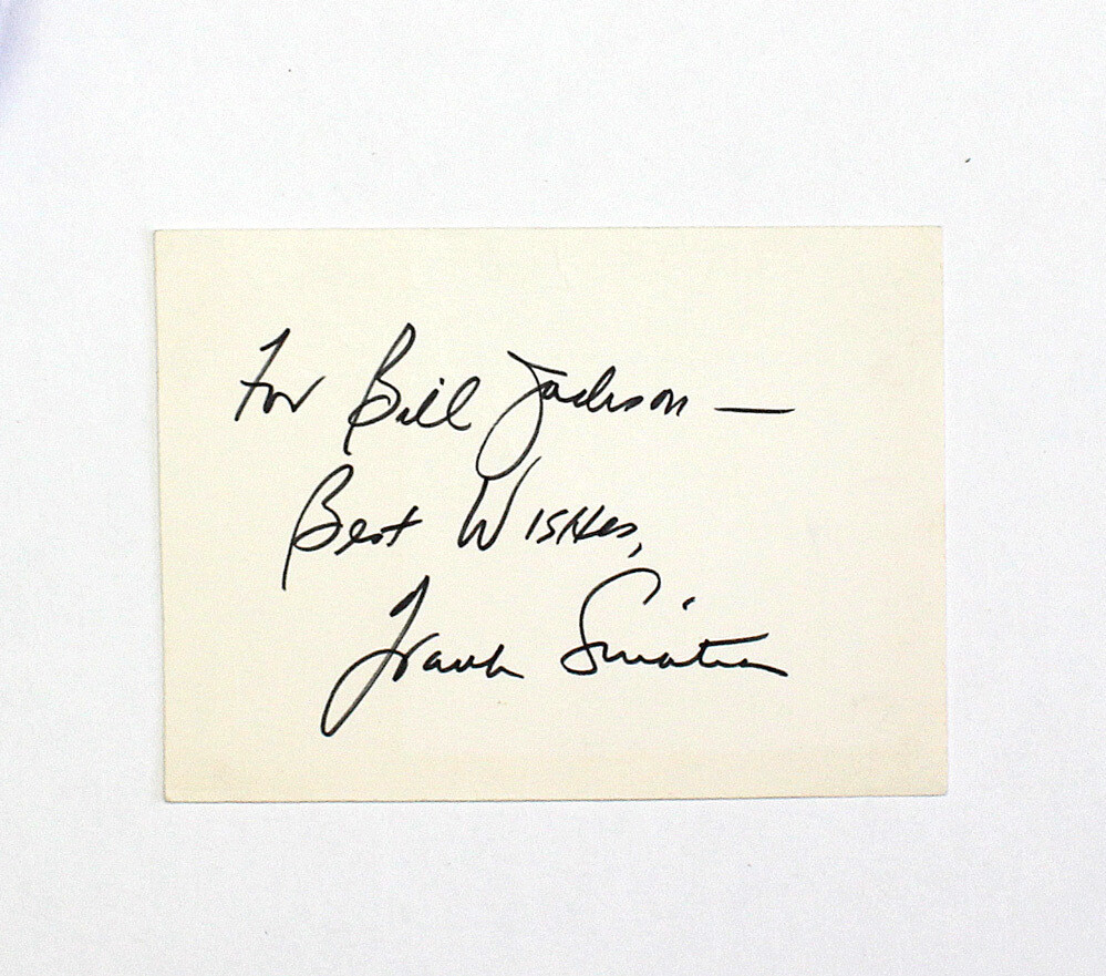 An Original Handwritten Postcard Signed by Singer and Actor Frank Sinatra