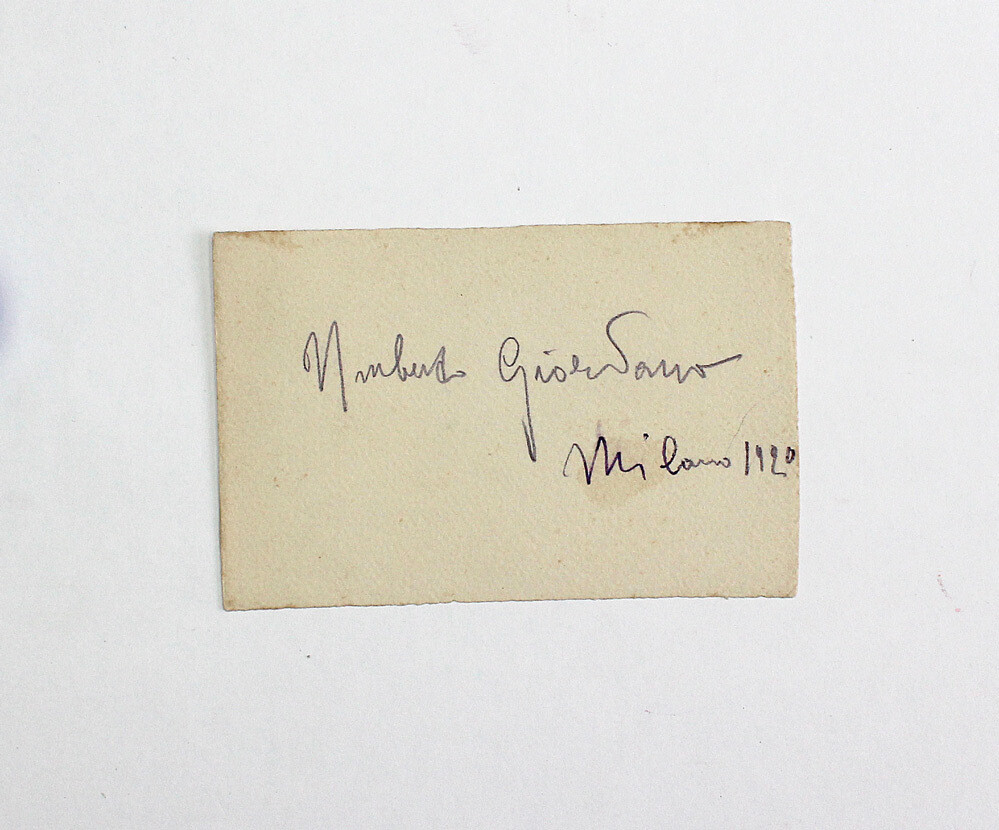 An Original Handwritten Postcard Signed by Italian Composer Umberto Giordano