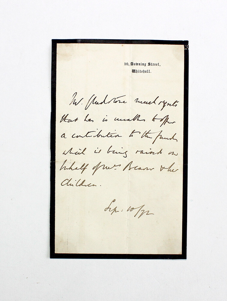 An Original Third Person Handwritten 10 Downing Street Letter Signed by William Ewart Gladstone as Prime Minster