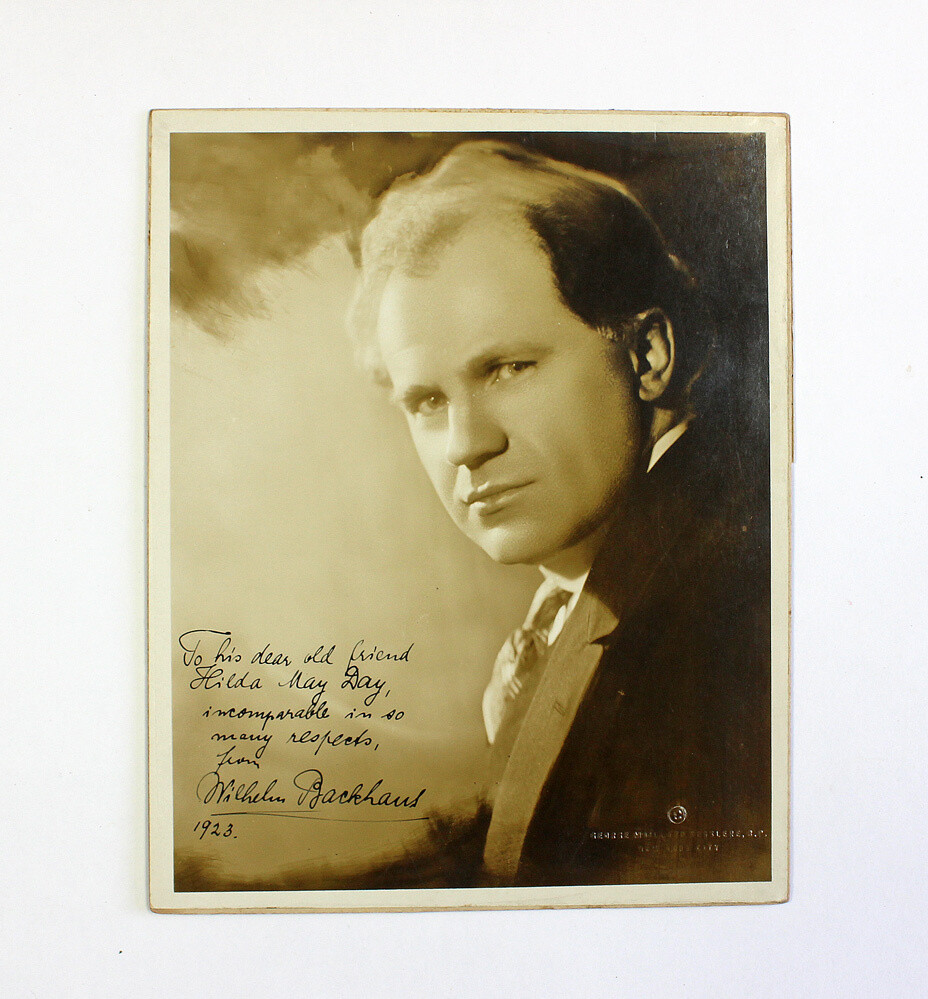 An Original Early Signed Photograph of German Pianist Wilhelm Backhaus