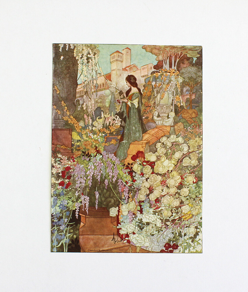 An Original Printed Book  Illustration entitled &#39;Eve in His Eden&#39; and taken from Percy Bysshe Shelley&#39;s book The Sensitive Planet and  Hand Signed by the Artist Charles Robinson