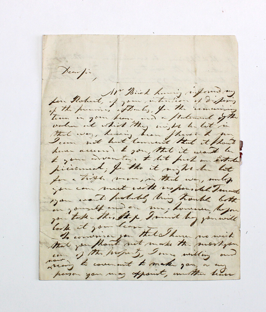 An Original Hand Written and Signed Letter by Industrialist Richard Arkwright Junior