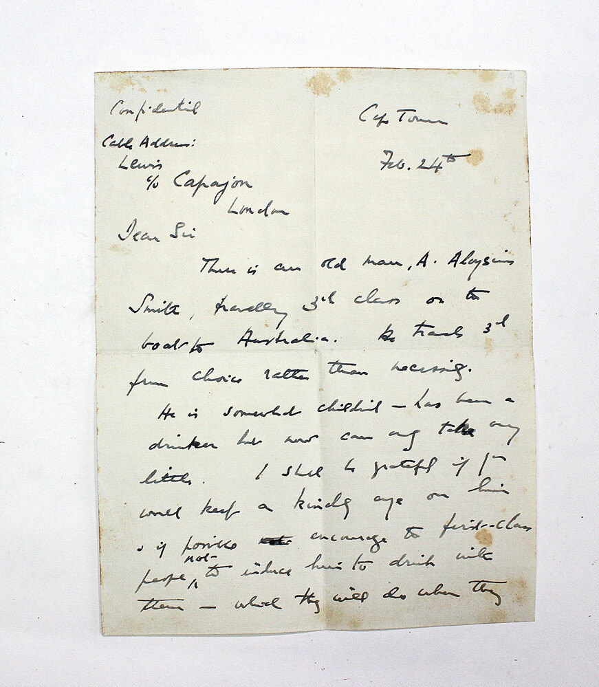 An Original Letter Written and Signed by Writer Ethelreda Lewis Discussing the famous Alfred Aloysius &quot;Trader&quot; Horn Who She Wrote a Book About