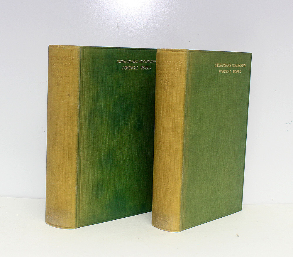 Swinburne’s Collected Poetical Works -  From the Library of Siegfried Sassoon.  Sassoon has written two lines from Swinburne’s poem ‘Cor Cordium’ on the title page of Volume I