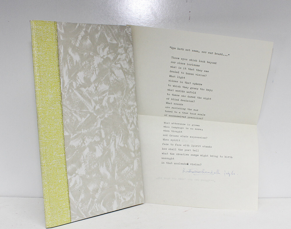 Christmas And Other Poems   -  From the Library of Siegfried Sassoon and Inscribed to Him.  -  Katherine Kendall
