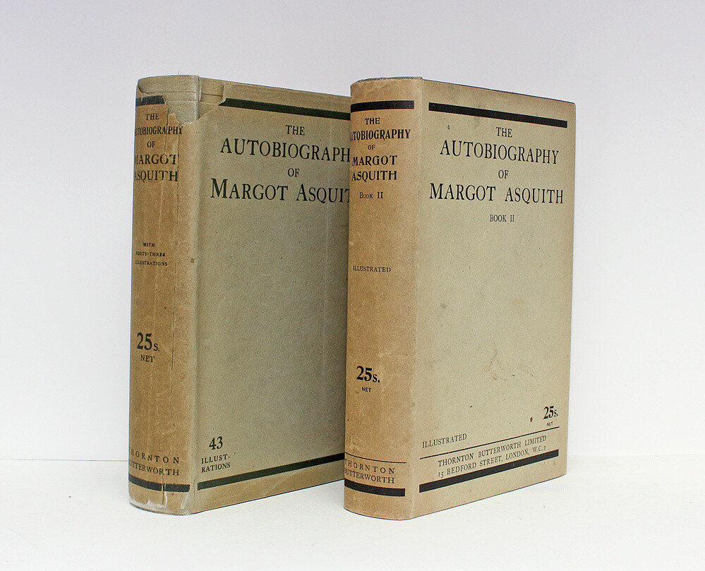 The Autobiography of Margot Asquith Vols I and II from the library of Siegfried Sassoon. - Margot Asquith, Siegried Sassoon