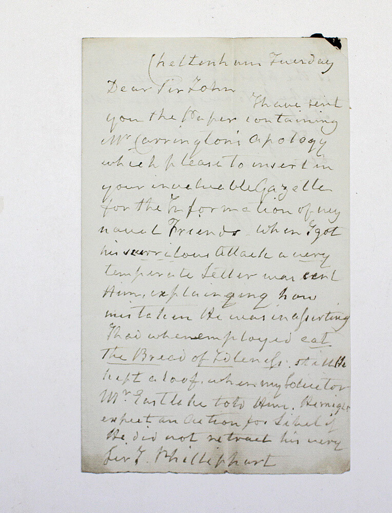 An Original Hand Written and Signed Letter by Admiral Sir Isaac Coffin