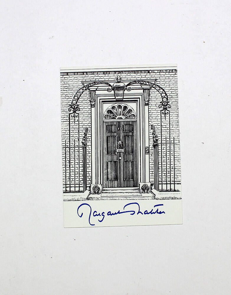 An Original  No10 Downing Street Unused Bookplate Paper Signed by Prime Minister Margaret Thatcher