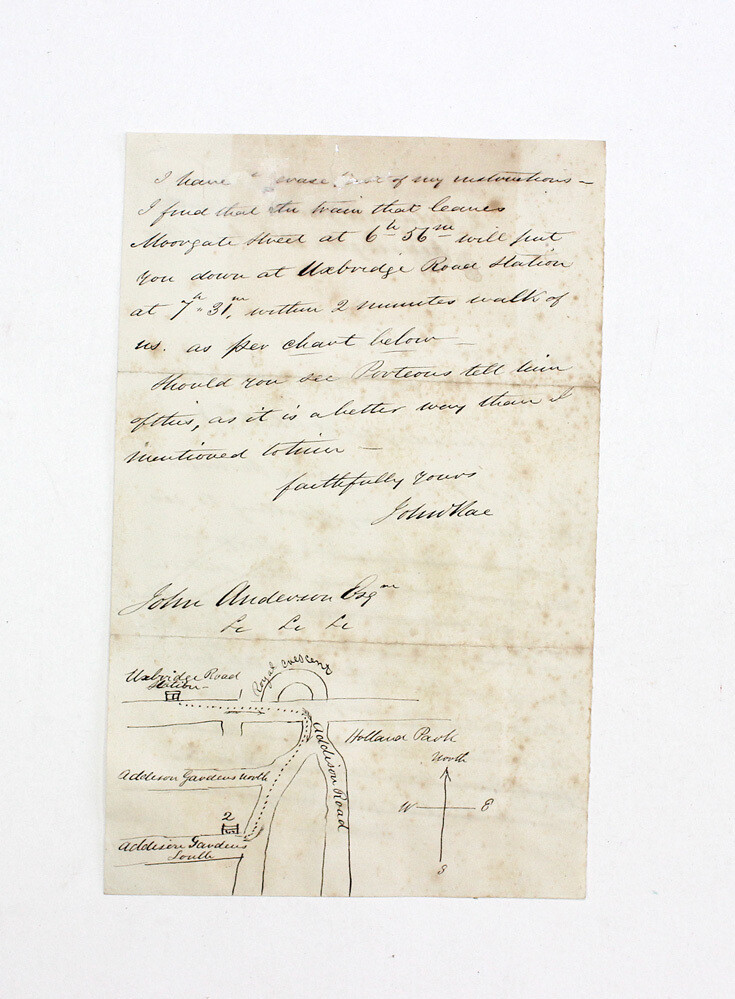 A Rare Original Letter Handwritten, Signed and With a Hand Drawn Map by Scottish Arctic Explorer and Surgeon John Rae. Also includes a Newspaper cutting of his Obituary