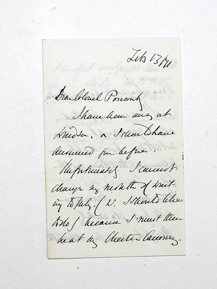 An Original Letter Hand Written and Signed by Charles Kingsley