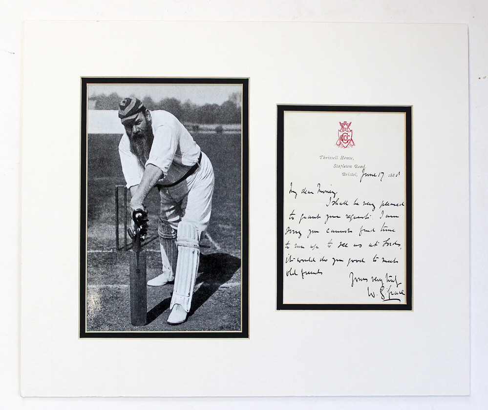 An Original Hand Written Letter and Signed by Cricketer W G Grace Mentioning Playing at Lords