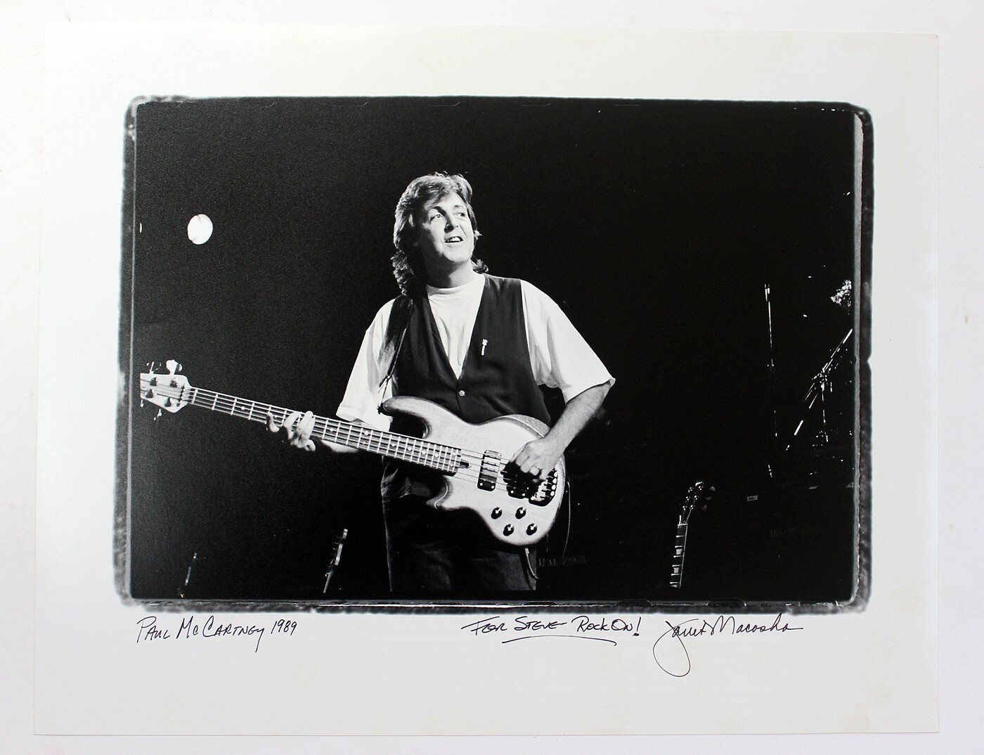 An Original Photograph of Paul McCartney in 1989 Signed by American Photographer Janet Macoska