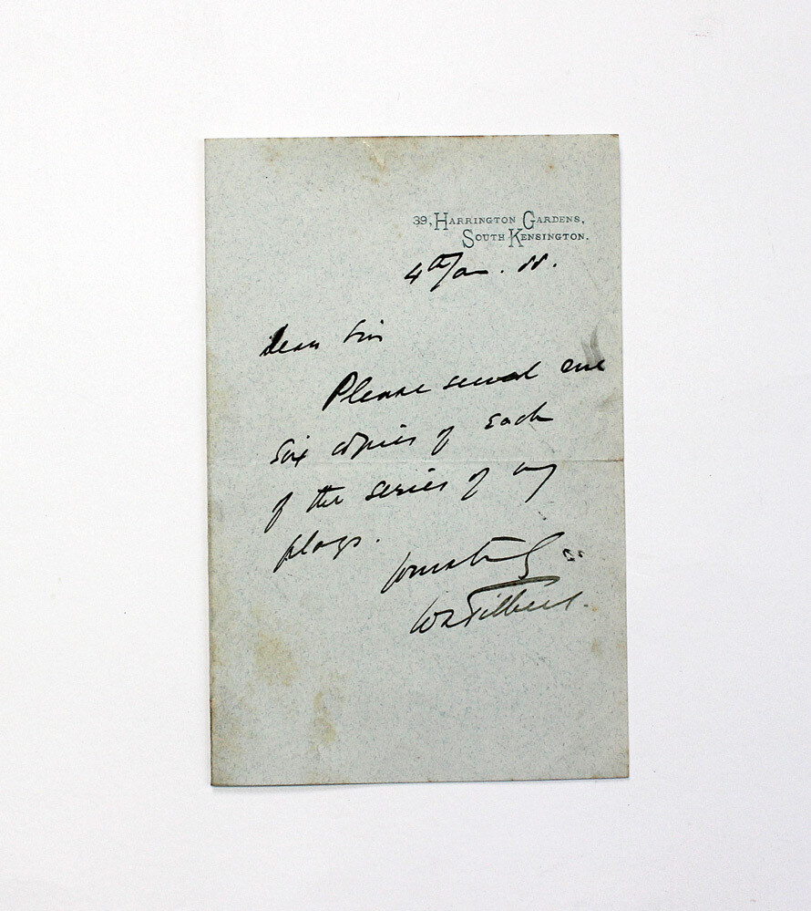 An Original Handwritten and Signed Letter by English Dramatist Sir William S Gilbert