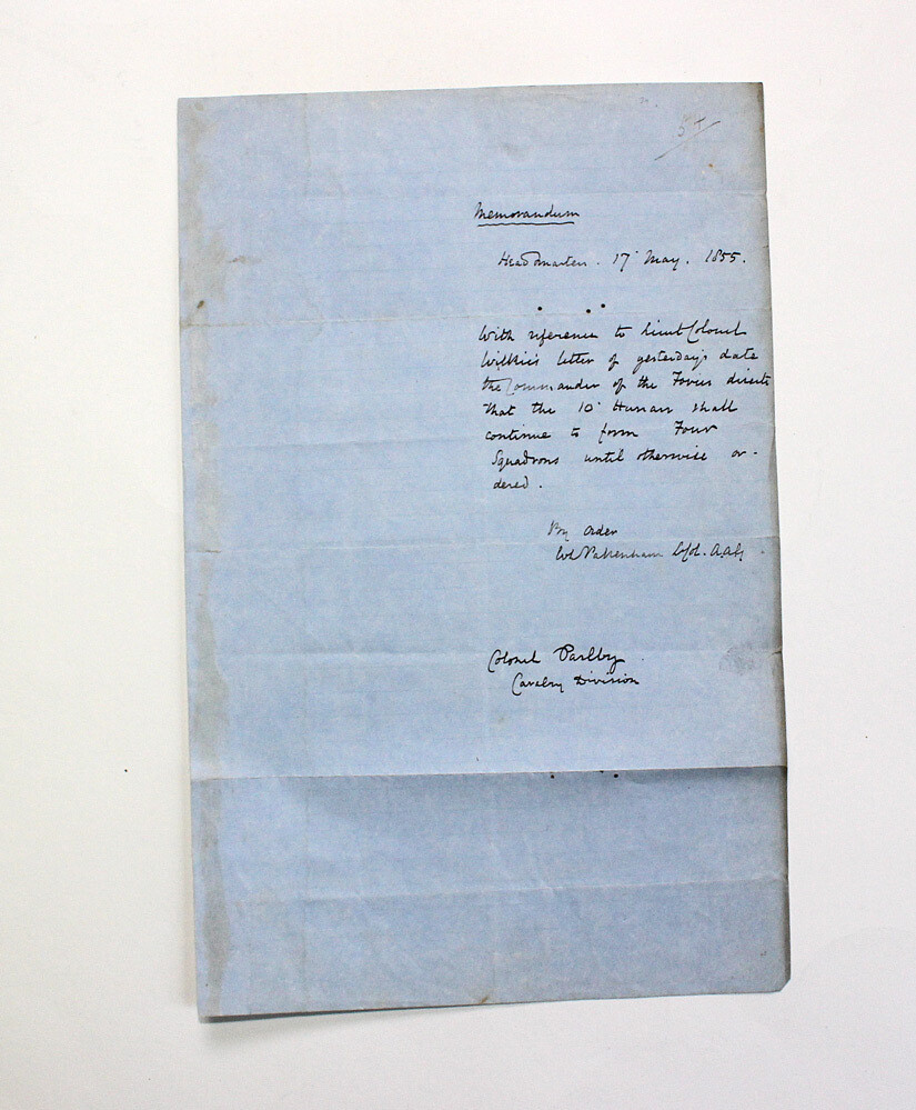An Original Handwritten Letter from the Crimean War in the hand and signed by Irish Colonel Thomas Henry Pakenham to Colonel Parlby