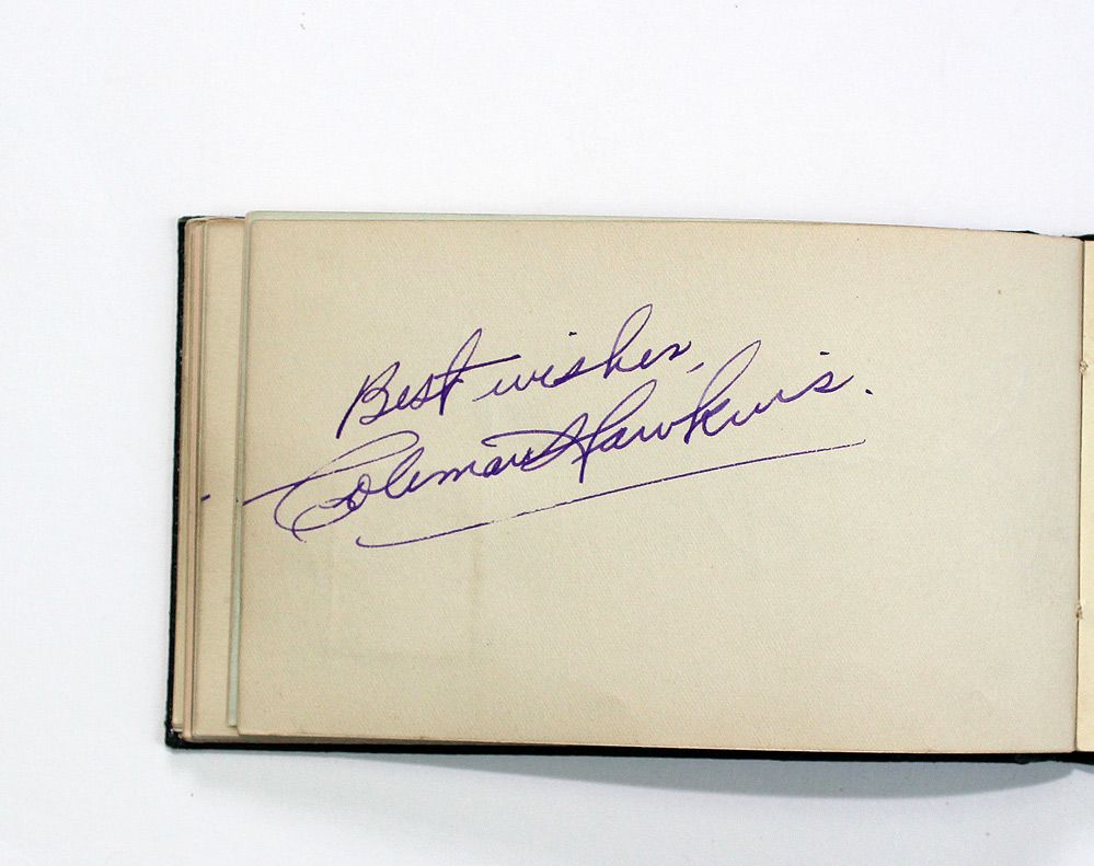 A 1930&#39;s Autograph Album Signed by Over Fifty Notable Starts including Coleman Hawkins, Fats Waller, Charlie Kunz, George Formby, Pearl Brown, Betty Kent, Marie Burke, Vera Lynn, Henry Hall, Roy Fox,