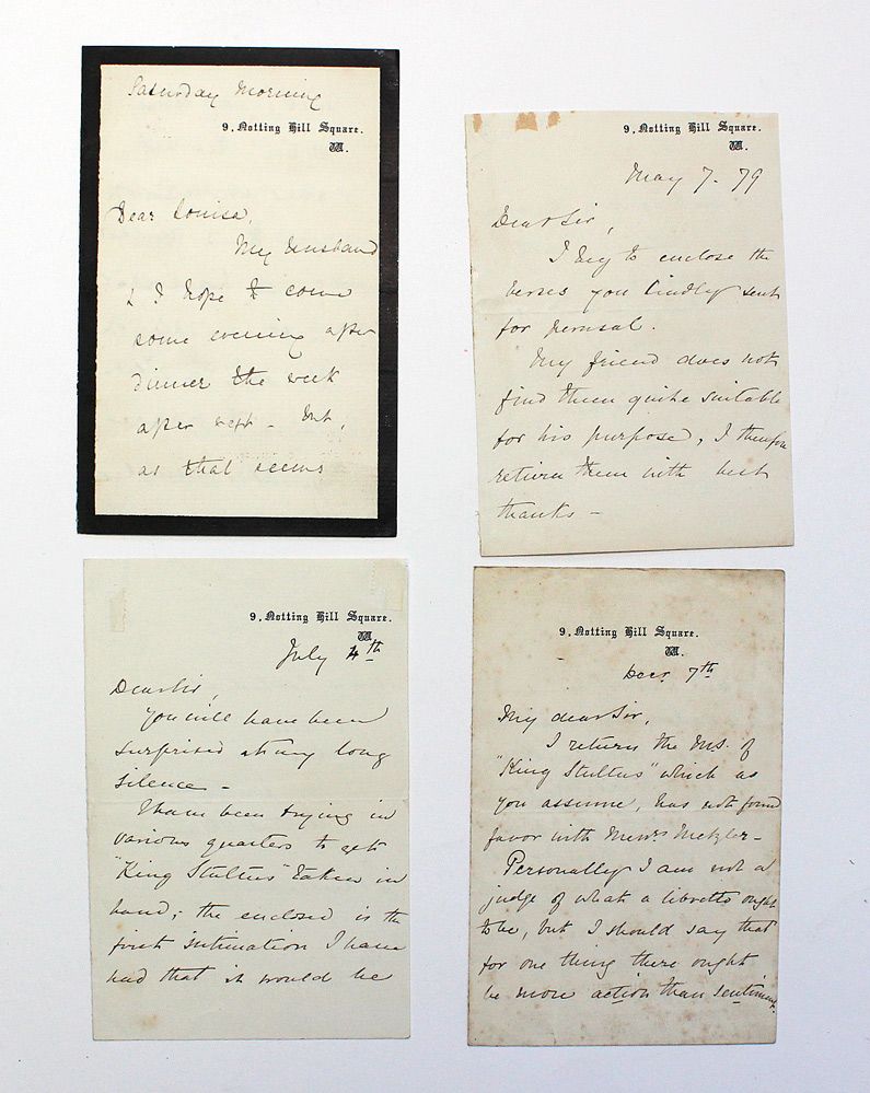 Three Original Hand Written and Signed Letters by Irish Composer Arthur O&#39;Leary and One from His Wife Rosetta O&#39;Leary to a Mr John Vanderburgh