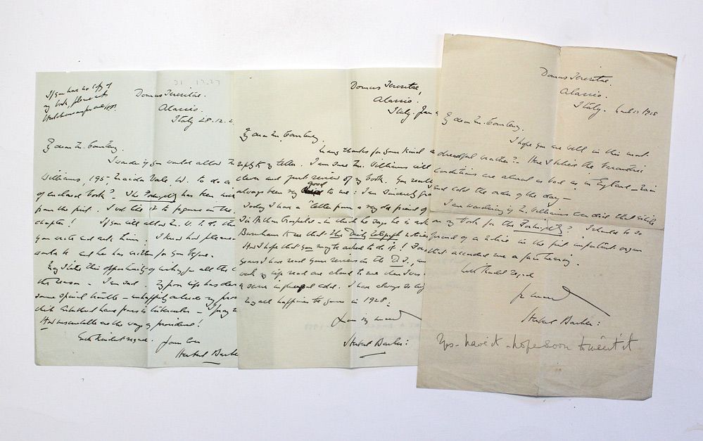 Three Original Hand Written and Signed Letters by English Manipulative Surgeon Sir Herbert Atkinson Barker